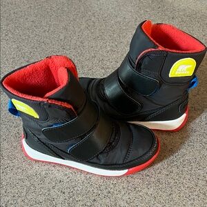 Sorel black and primary winter boots